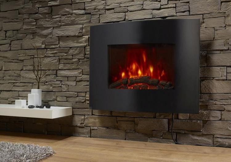 Benross PTC Ceramic Oscillating Fireplace Flame Effect Heater 1500 W Black 